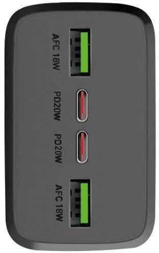 Fast charge power bank: 20,000 mAh, 2 USBs juodos spalvos
