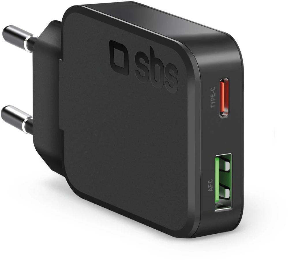 SBS 45W GaN įkroviklis su USB-C ir USB-A jungtimis
