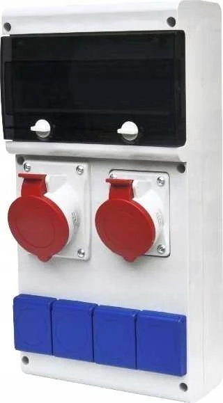 „Scame“ virštinkinis paskirstymo skydas 1x32A/5P 1x16A/5P 4x230V 11 modulių IP44-54 blokas 632.31WW rutulinis