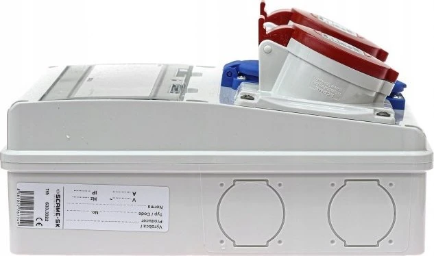 Scame Statybine paskirstymo dėžutė ant sienos 2X32A/5P 2X230V 11 modulių IP44-54 Enerbox 633.3322 pilka