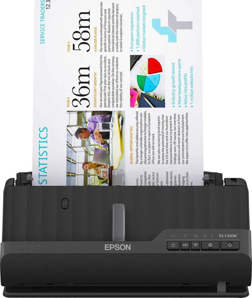 Skeneris Epson | Kompaktiškas Wi-Fi skaitytuvas | ES-C320W | Lakštinis | Bevielis