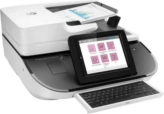 Skeneris Hewlett Packard (HP) HP Digital Sender Flow 8500 fn2 skaitytuvas / dokumentų darbo stotis – A3 spalvotas 600 dpi, plokščias / lapų tiekimo nuskaitymas, automatinis dokumentų tiektuvas, automatinis dvipusis, OCR / nuskaitymas į tekstą, 100 ppm, 10 000 puslapių per dieną