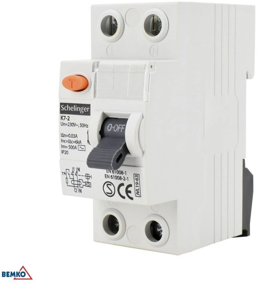 AC 2P 40A 30mA diferencialinis grandinės pertraukiklis SCHELINGER