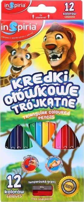 Trikampiai pieštukai 12 spalvų - InSpiria