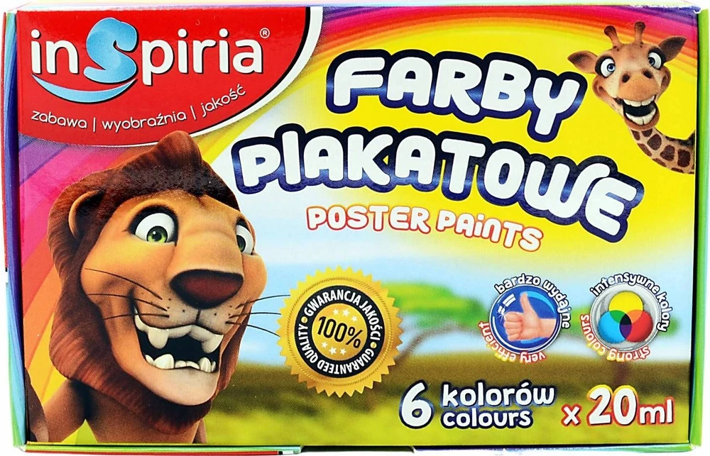 Plakatų dažai Schemat, 6 spalvų rinkinys, 20 ml