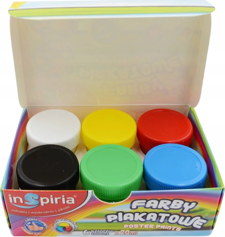 Plakatų dažai Schemat, 6 spalvų rinkinys, 20 ml