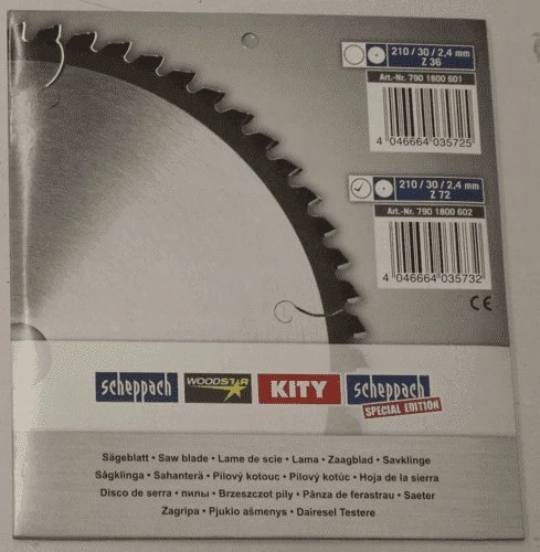 Scheppach Pjovimo diskas Scheppach PL75 fi 210 x 30 mm 72 dantys