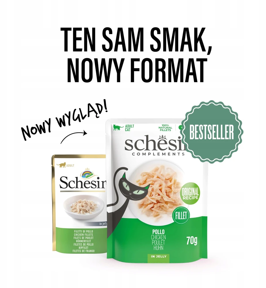 Agras Pet Foods Kačių Maistas - SCHESIR Vištienos Filė Želyje Drėgnas Maistas 70g Be Glitimo