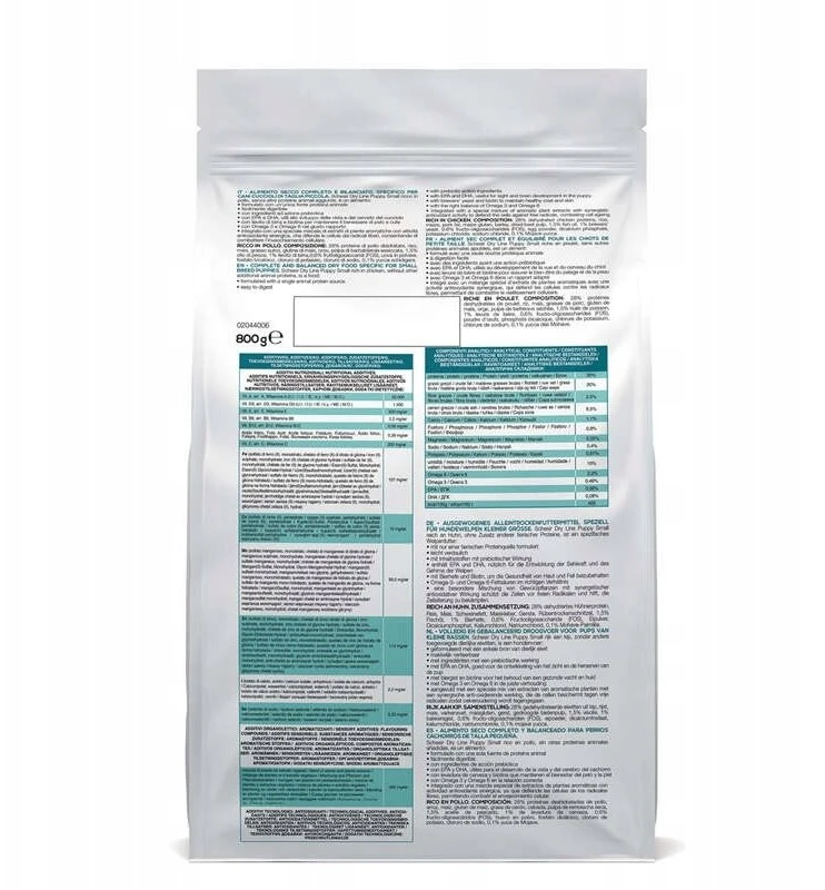 Schesir Original, sausas maistas, dla szczenią, vištiena, 800g, maišelis, dla małych ras