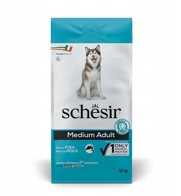 Schesir Original, sausas maistas, šuniui, ryby, 12 kg, maišelis, suagusiems vidutinio dydžio veislėms