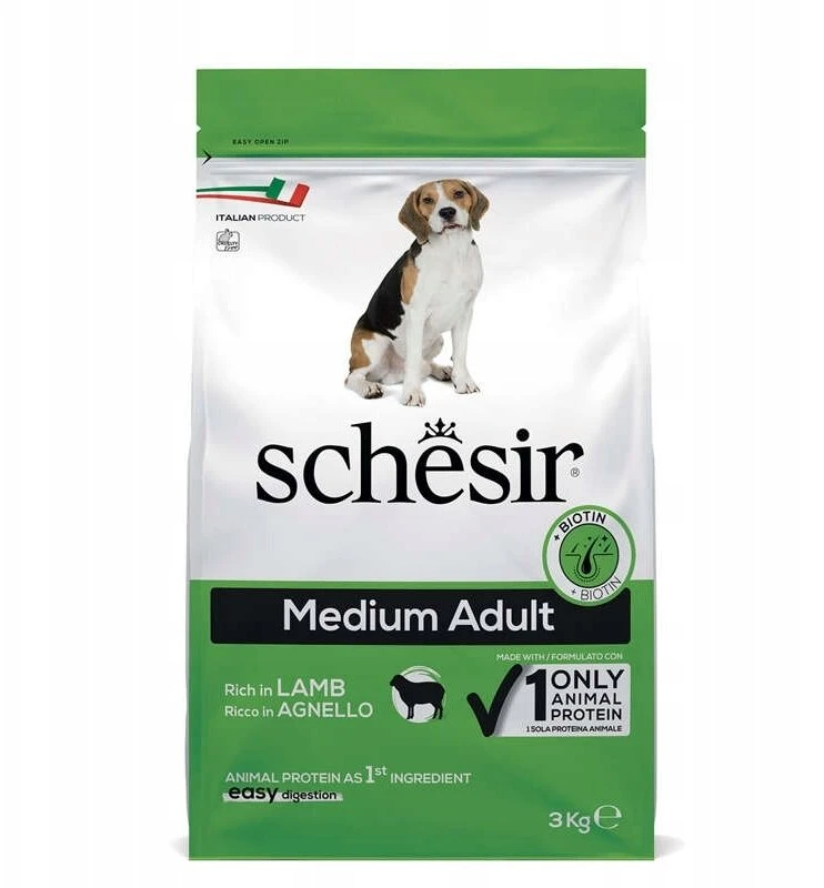 Schesir Original, sausas maistas, šuniui, ėriena, 3kg, maišelis, suagusiems vidutinio dydžio veislėms