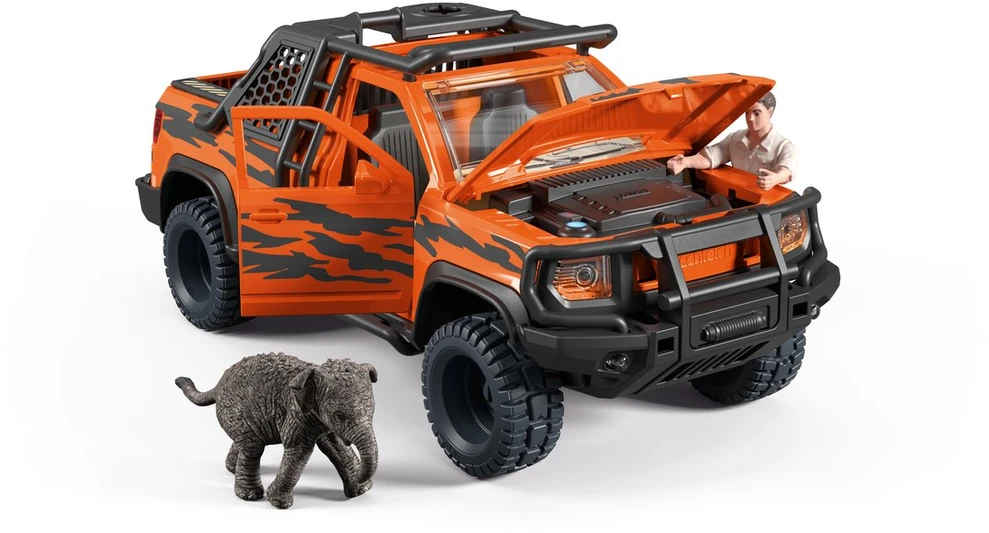 Žaislinis visureigis ekspedicijai džiunglėse Wild Life Schleich