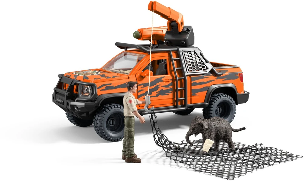 Žaislinis visureigis ekspedicijai džiunglėse Wild Life Schleich