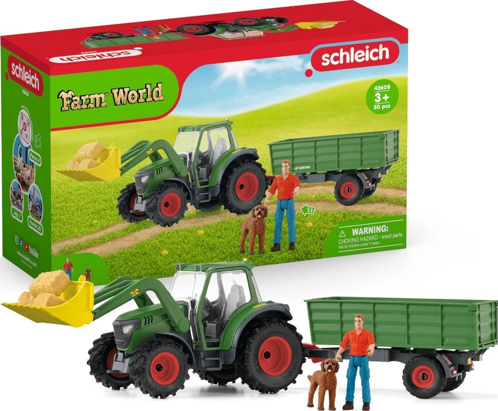 SCHLEICH FARM WORLD Traktorius su priekaba