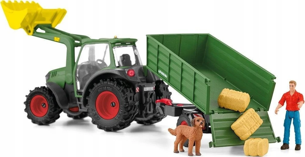 SCHLEICH FARM WORLD Traktorius su priekaba
