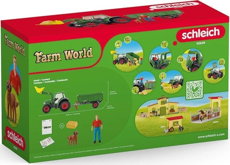 SCHLEICH FARM WORLD Traktorius su priekaba