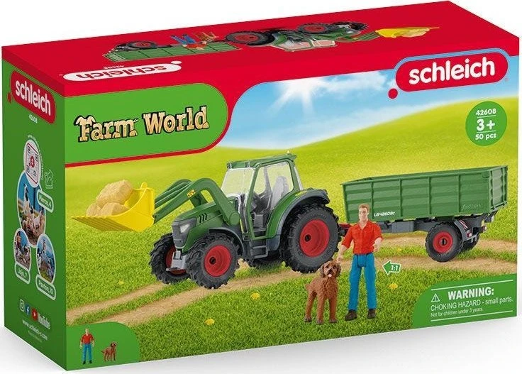 SCHLEICH FARM WORLD Traktorius su priekaba