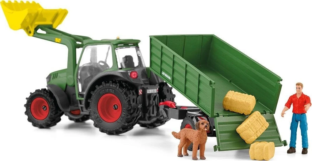 SCHLEICH FARM WORLD Traktorius su priekaba