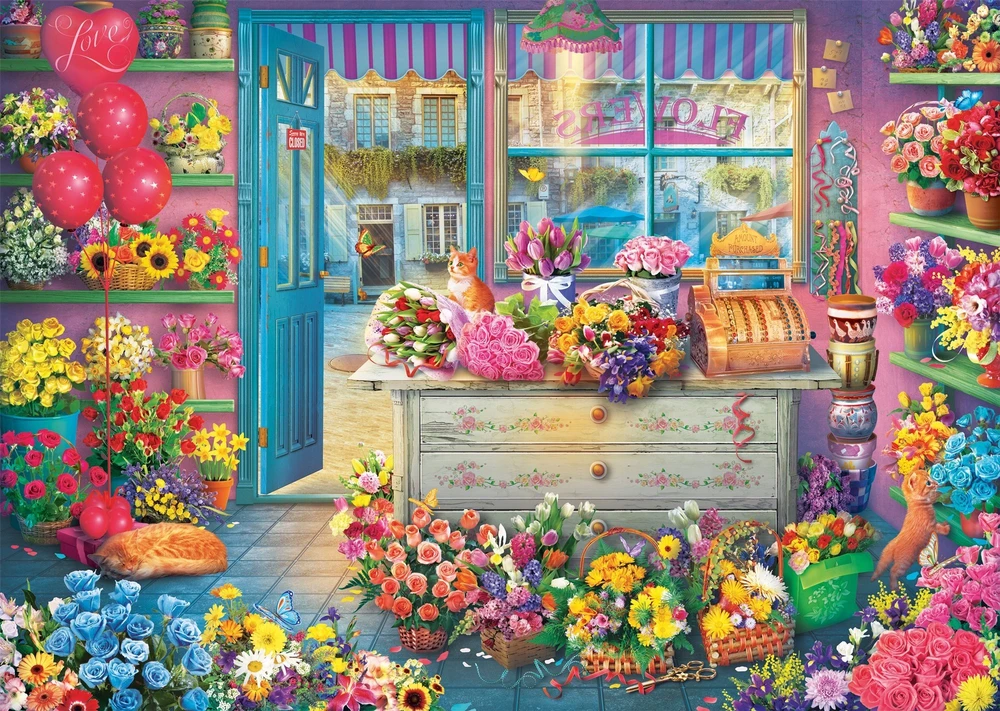 Dėlionė Schmidt Spiele Puzzle PQ 1000 Gėlių parduotuvė G3