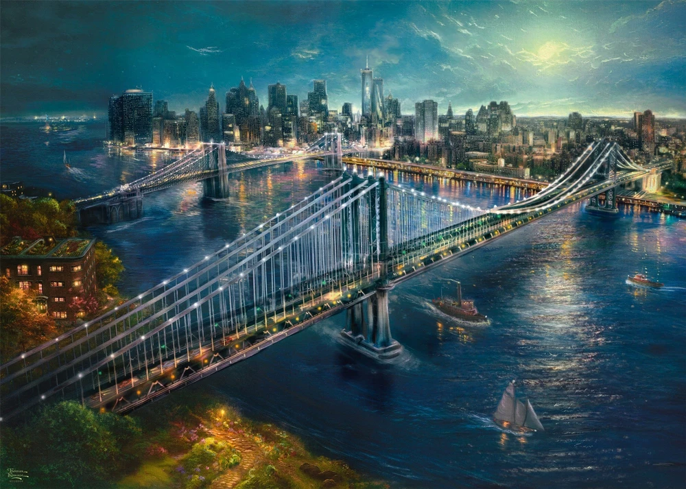 Schmidt Dėlionė Thomas Kinkade mėnulio šviesa 2000 detalių