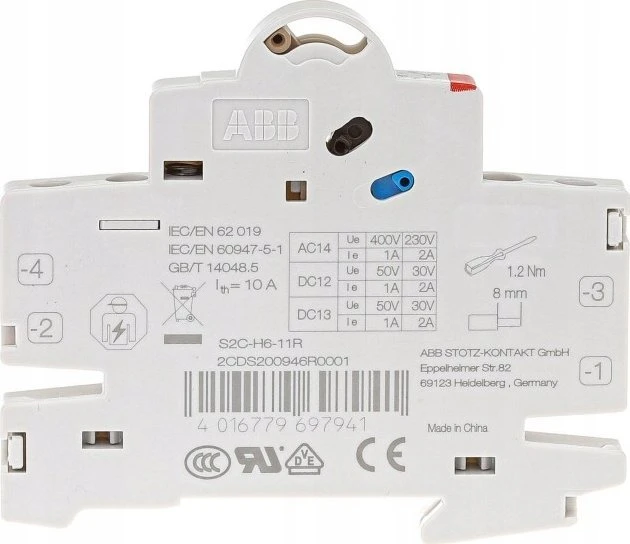 Schneider Abb Stotz-Kontakt S2C-H6-11R pagalbinis jungiklis 1S/1O S2C-H6-11R