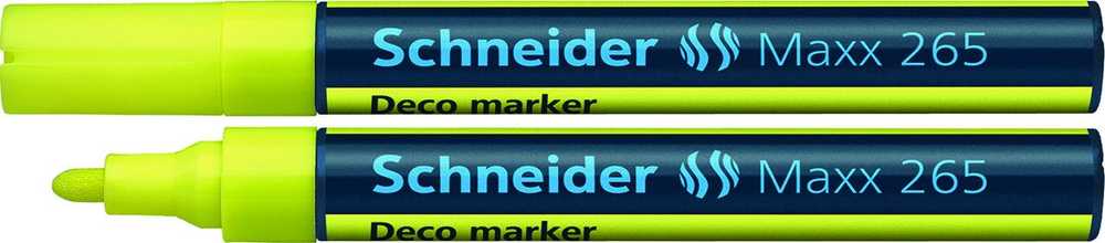 Kreidinis žymeklis SCHNEIDER Deco Marker Maxx 265, apvali galvutė, geltona sp.
