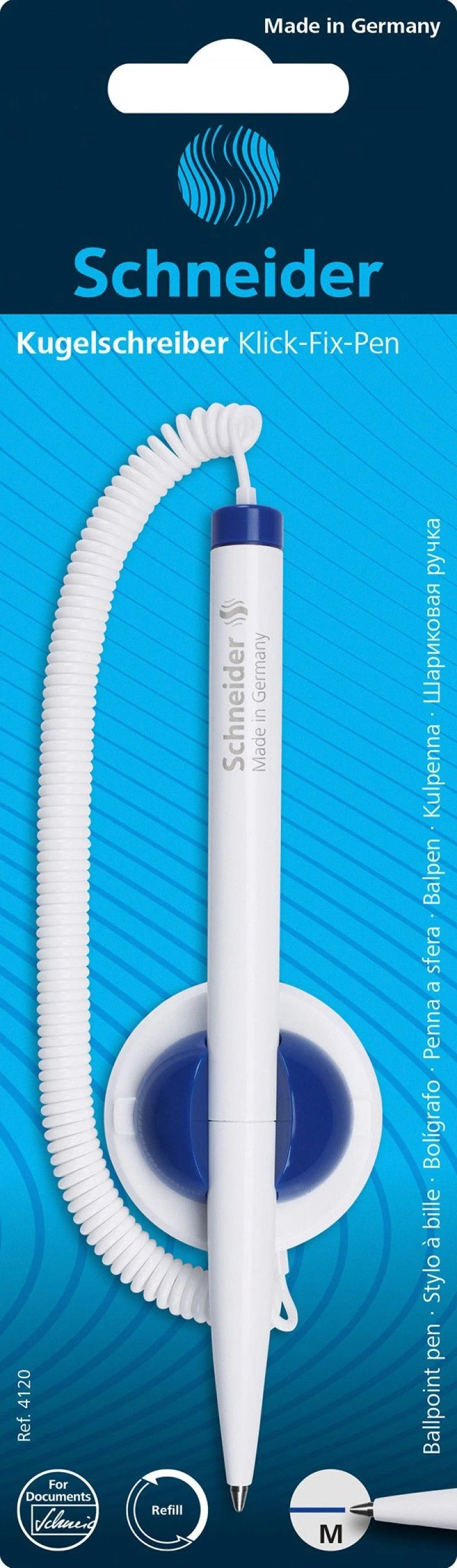 Schneider Klick-Fix-Pen su mėlynu stoveliu
