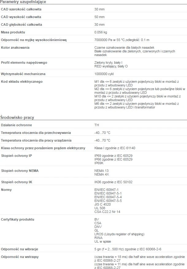 Techninė specifikacija ZB4BW7L3741 dviviečiam mygtukui