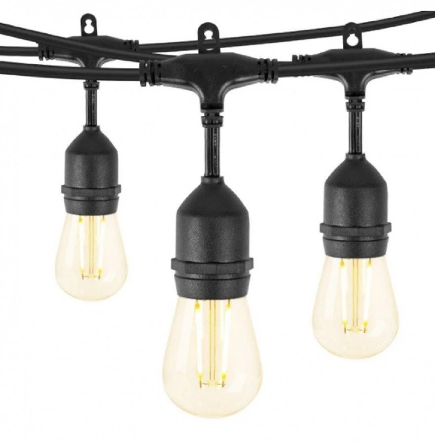 Schneider Electric Visional 03-631 nokarenā LED Dārza virtene ar 15 ligzdām / 15m / solis 1m (bez spuldzēm) melna