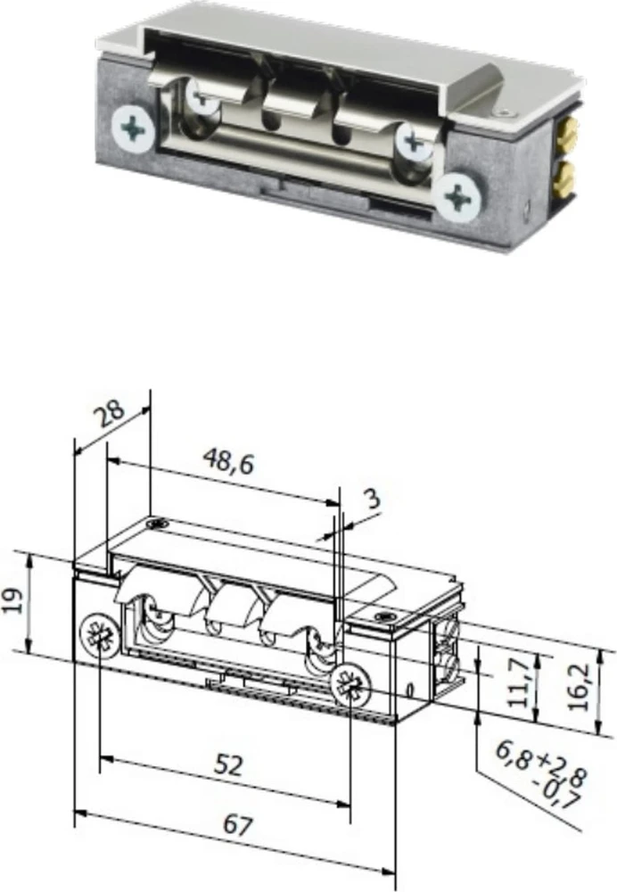 ELEKTROMAGNETINĖ UŽKABA XS12R-C ATBULINĖS EIGOS Hartte BIRA