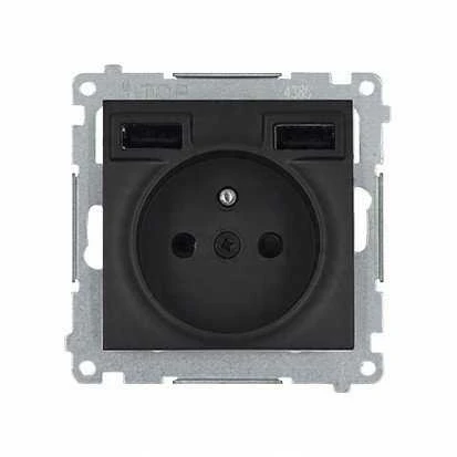 Schneider Electric PAVIENIS LIZDAS SU MAITINIMO ŠALTINIU USB DGZ1ZUSB2AA.01/49-SIMON54 Premium 230 V 16 A