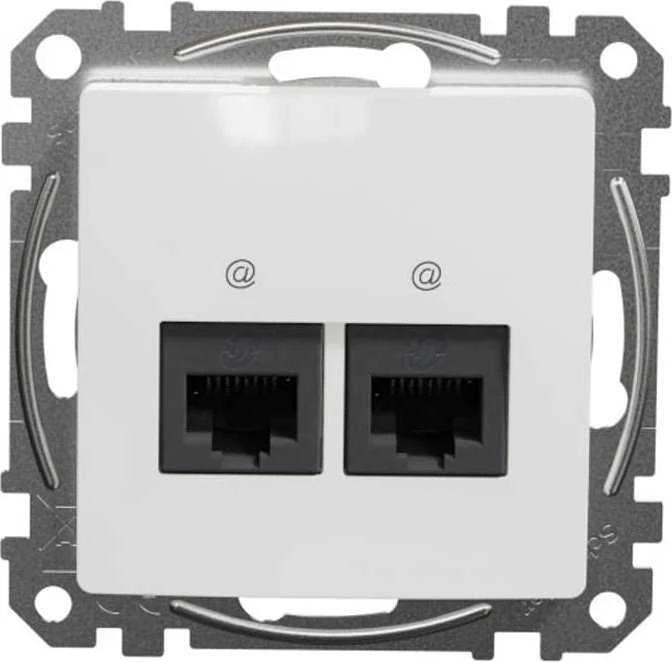 Kompiuterinis lizdas 2xRJ45 UTP cat.6 Schneider Electric Sedna Design SDD111462 (baltas)