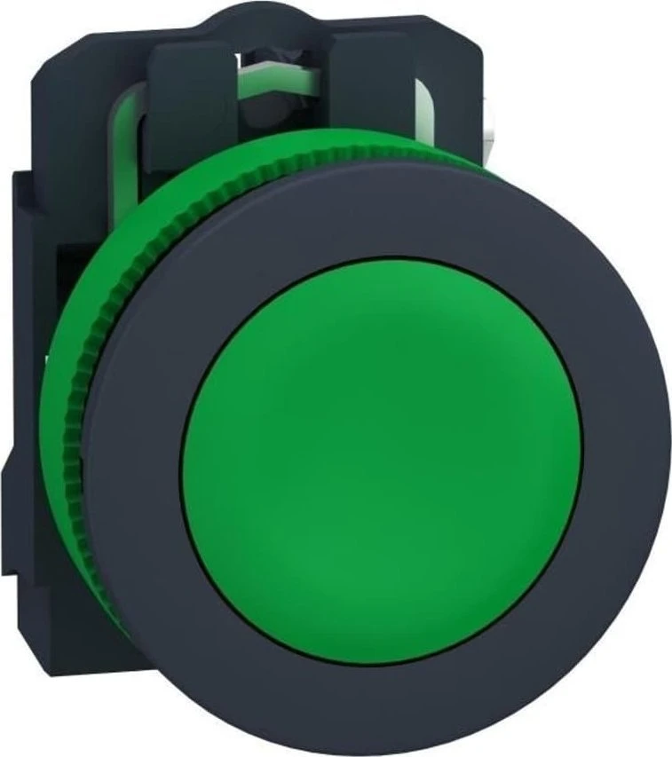 Schneider Electric Harmony XB5 plokščias plastikinis mygtukas. žalias fi30 automatinis grąžinimas nepažymėtas 1Z XB5FA31