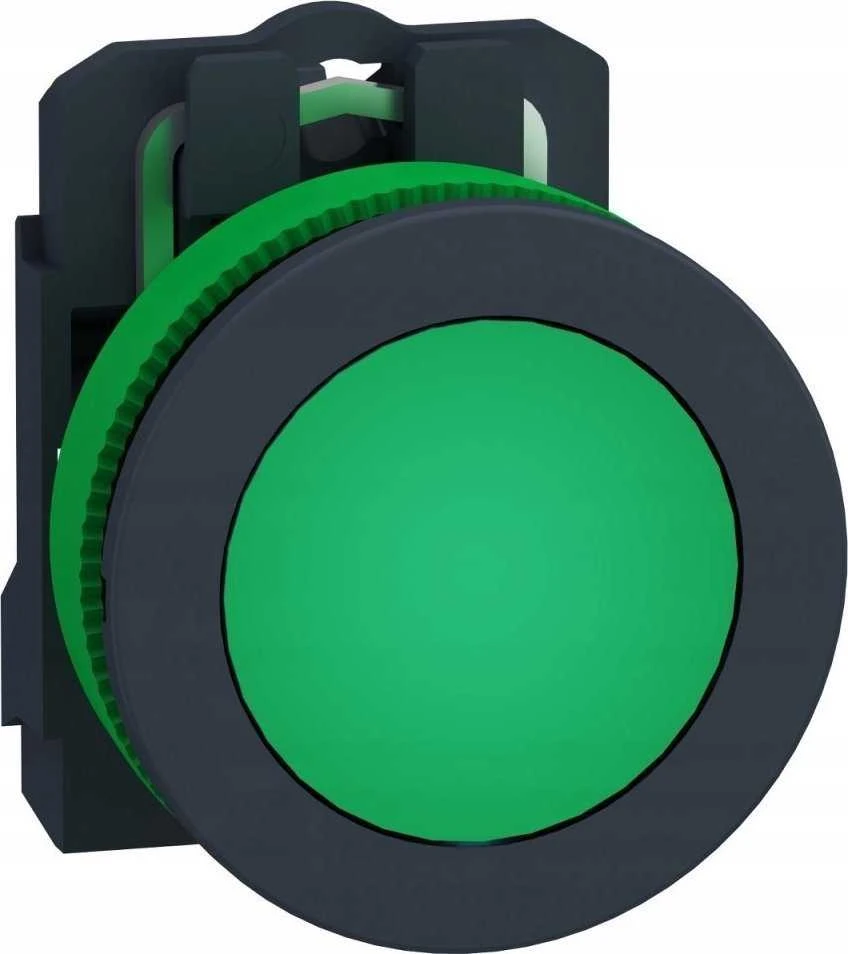 Schneider Electric Harmony XB5 Plokščias plastikinis mygtukas. žalia fi30 sklandžiai objektyvas integruotas LED 230…240 V AC XB5FVM3