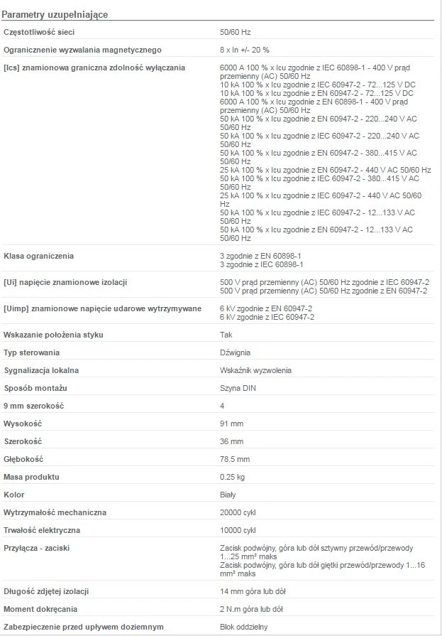 Schneider Electric grandinės pertraukiklis iC60N 2P 2A charakteristika C (A9F04202)