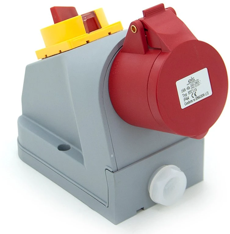 Schneider Electric N010TRG Fiksuotas maitinimo lizdas kombinuotas 16A/5P + pagrindinis jungiklis, ELS Elektrotechnika, N010TRG