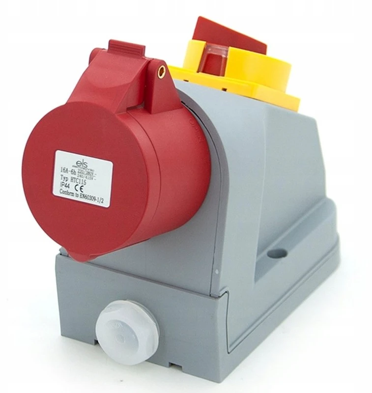 Schneider Electric N010TRG Fiksuotas maitinimo lizdas kombinuotas 16A/5P + pagrindinis jungiklis, ELS Elektrotechnika, N010TRG