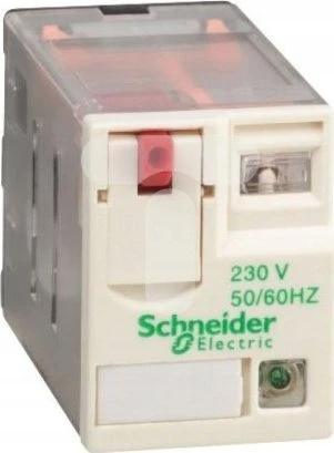 Schneider Electric kištukinė galios relė, 230 V AC ritė, 10 A perjungimo srovė, 3PDT