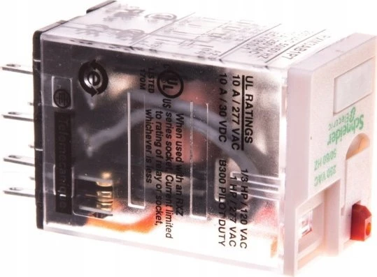 Schneider Electric kištukinė galios relė, 230 V AC ritė, 10 A perjungimo srovė, 3PDT