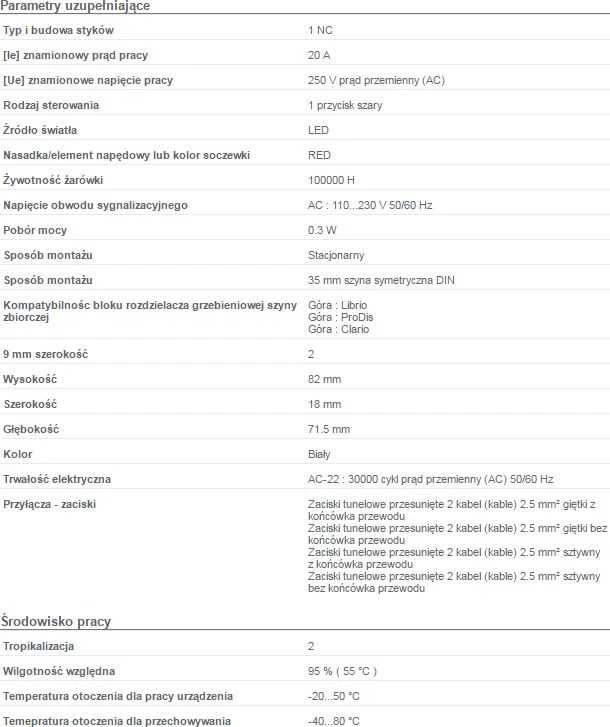 Schneider Electric Modular mygtukas 20A 1R su su iBP raudona indikatoriaus lempute (A9E18037)