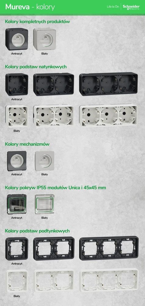 Schneider Electric Mureva Styl Įleidžiamas pagrindas 1x baltas MUR39107