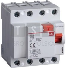 Lsis RKN4P 40A 300MAA Liekamosios srovės grandinės pertraukiklis 4P 40A 0,3A tipas A RKN4P 40A 300MAA 06220464R0