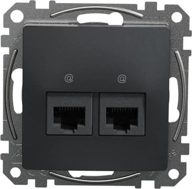 Schneider Electric Sedna Design Kompiuterio lizdas 2xRJ45 kat.5e UTP juodas antracitas SDD114452