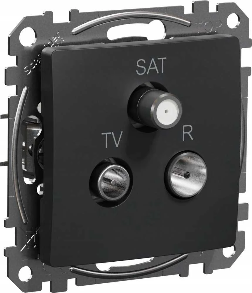 Schneider Electric Sedna Design, R/TV/SAT galutinis lizdas (4dB), juodas antracitas