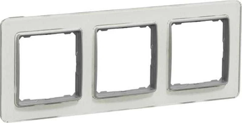 Schneider Electric Sedna Elements, 3 krypčių rėmas, baltas stiklas