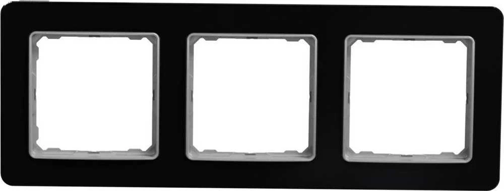 Schneider Electric Sedna Elements, 3 dalių rėmas, juodas stiklas