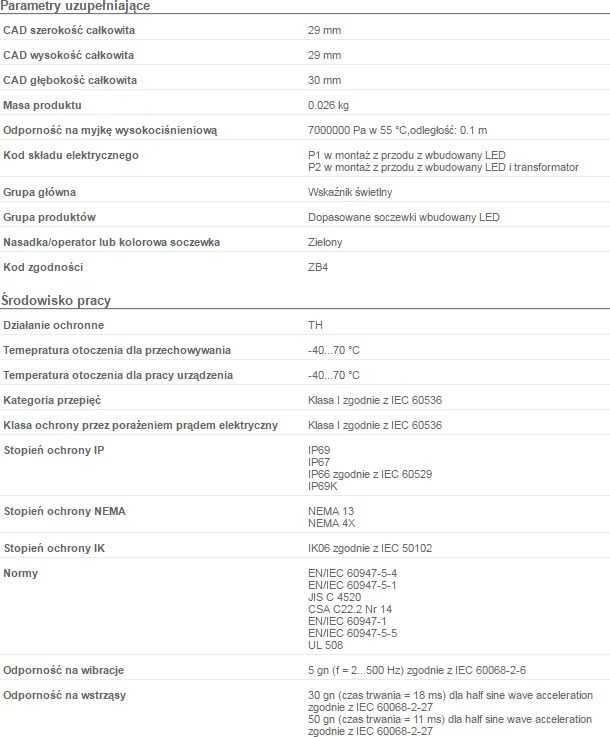 Schneider Electric ZB4, mygtukas, žalias, universalus LED, IP66, IK06, I klasė