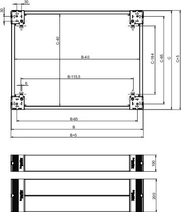 Schneider Electric Cokolis korpusams priekinė dalis 200x1200mm NSYSPF12200
