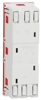 „Schneider Electric“ kištukas 2P, 16A, 3xSCHUKO, raudonas
