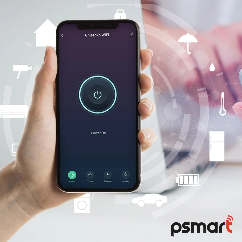 Schneider Electric T410U PSMART Smart išmanusis lizdas juodas Wi-Fi TUYA su matavimu USB+USB-C